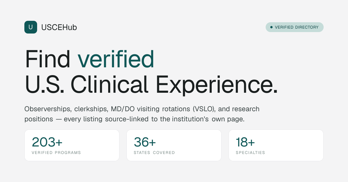 USCEHub — Verified U.S. Clinical Experience Programs